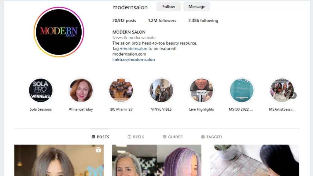 social media for salon