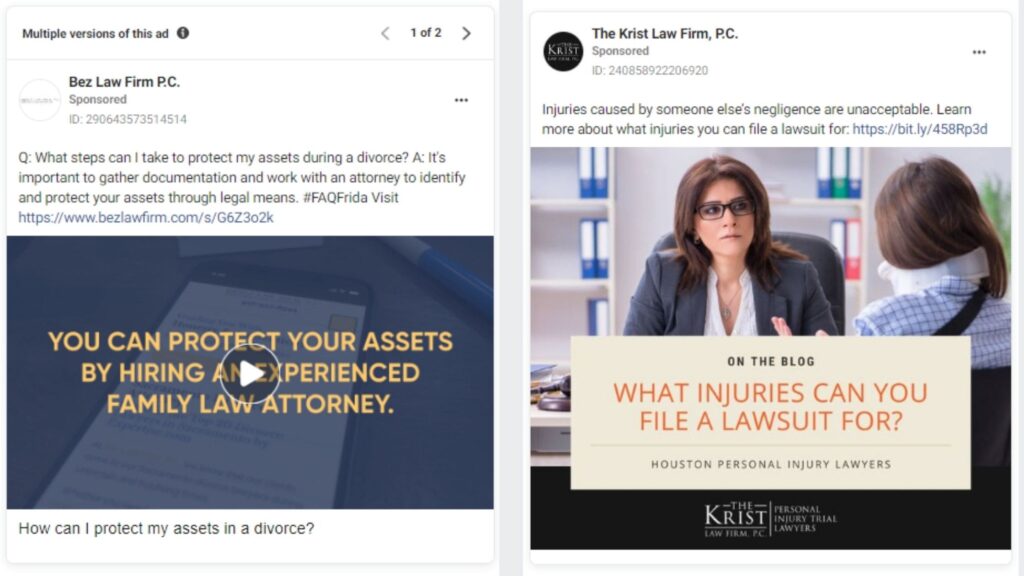 local facebook ads for lawyers