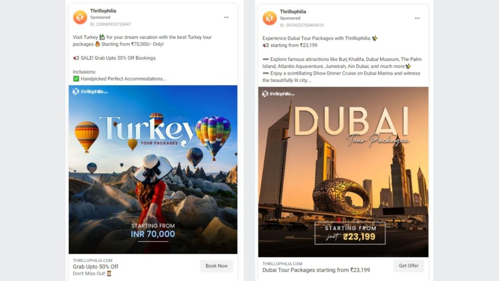 local facebook ads for travel agency