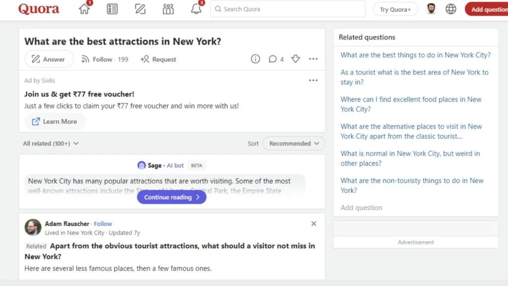quora blog for travel agency