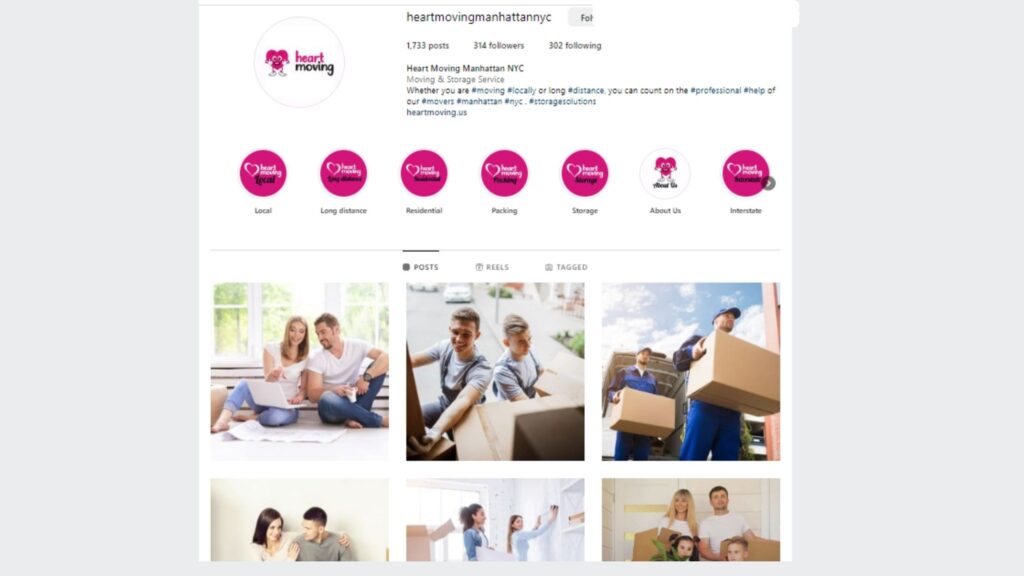 social media for moving company