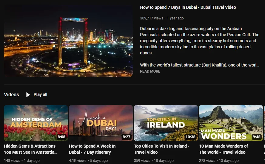 youtube marketing for travel agency