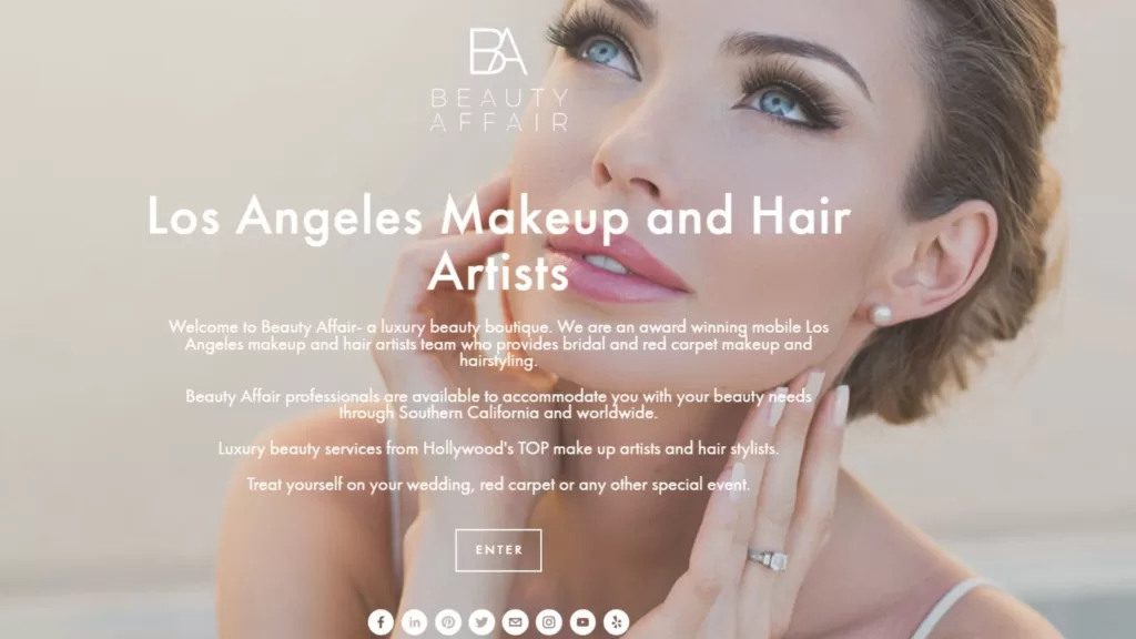 makeup artist landing page