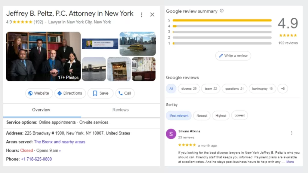 google business profile for lawyers
